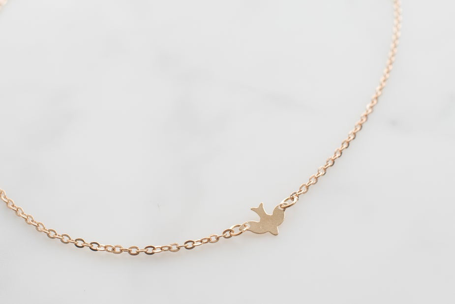 Gold Bird Necklace - kich-9563