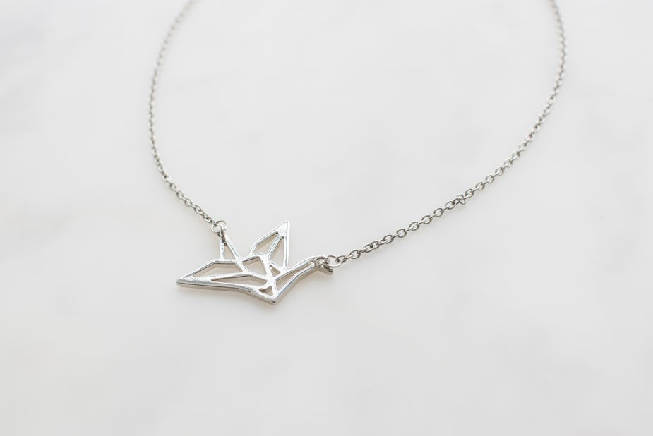Origami Crane Necklace - kich-9563