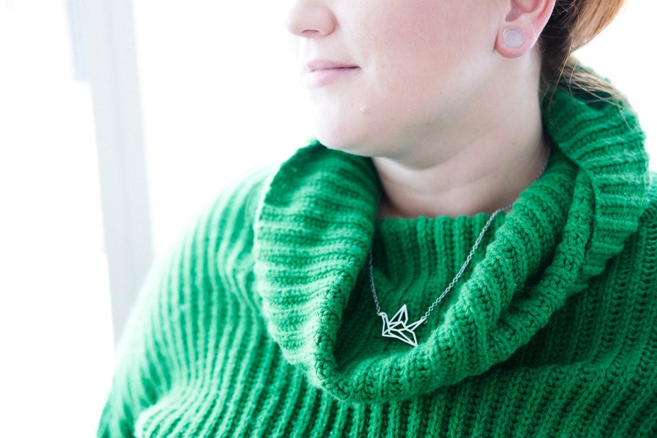 Origami Crane Necklace - kich-9563