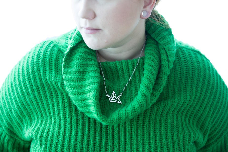 Origami Crane Necklace - kich-9563